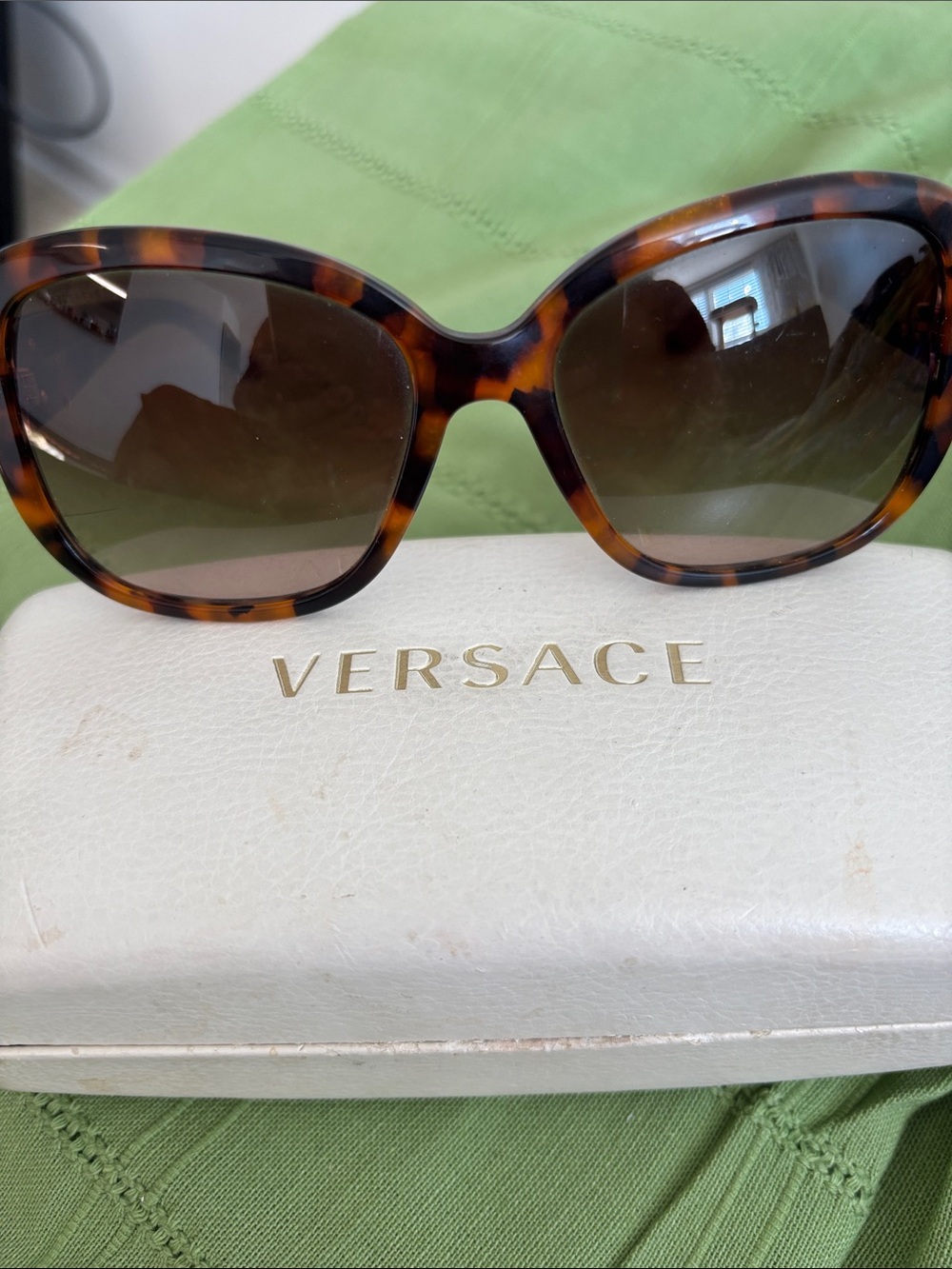 Versace Tortoiseshell Sunglasses with Brown Gradient Lenses